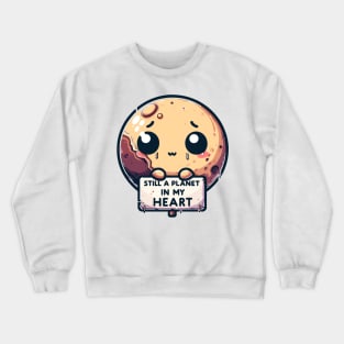 Pluto Love: Whimsical Planet Cartoon - Astronomical Humor Tee Crewneck Sweatshirt